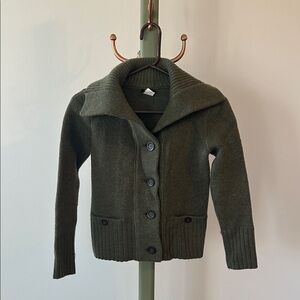J. Crew Olive Green Cardigan Sweater